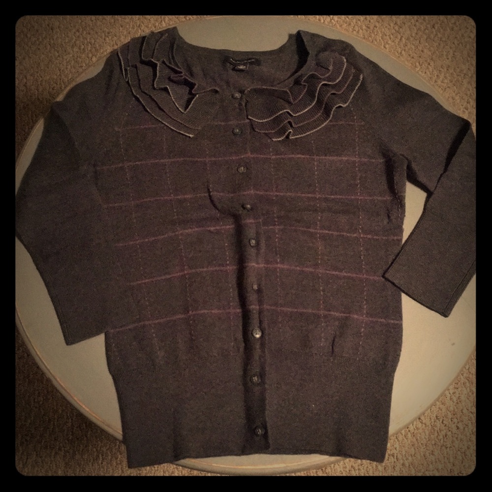 Banana Republic Cardigan with Ruffled Neckline